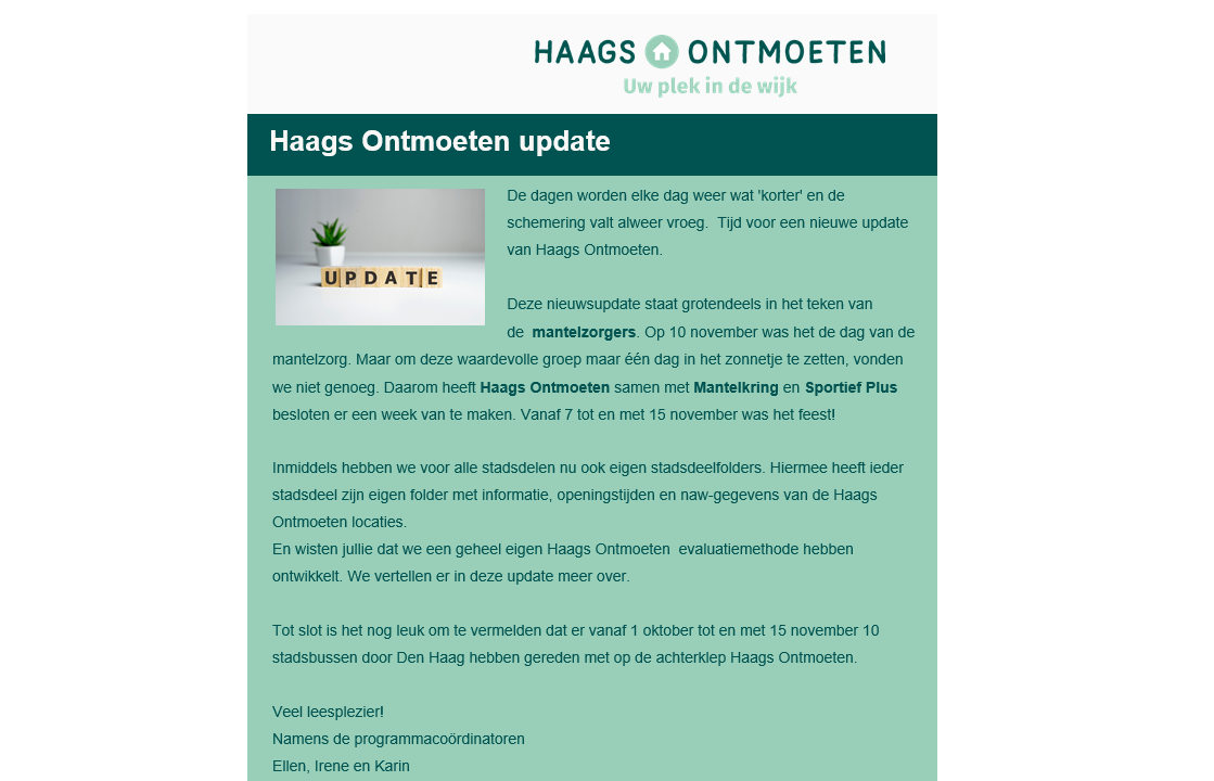 nieuwsbrief Haags ontmoeten november